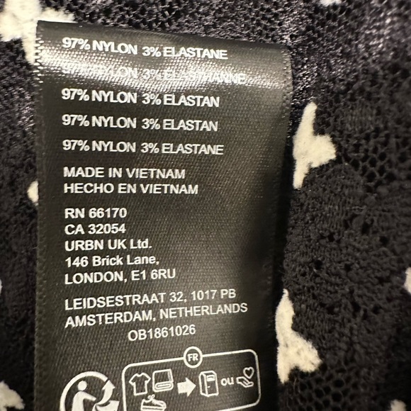 NWOT Free People Sheer Delight Mini Dress in black combo with slip - Picture 8 of 10